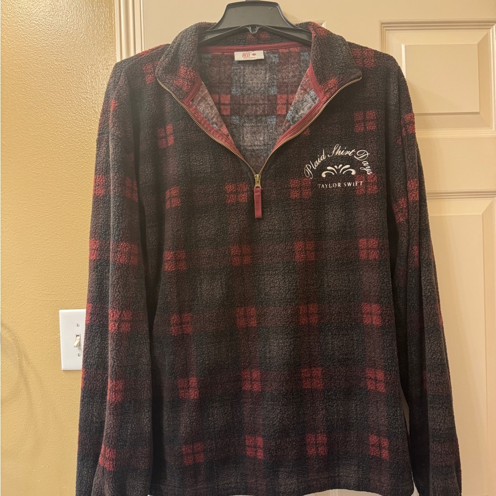 Taylor Swift Plaid Half-Zip Sweater
